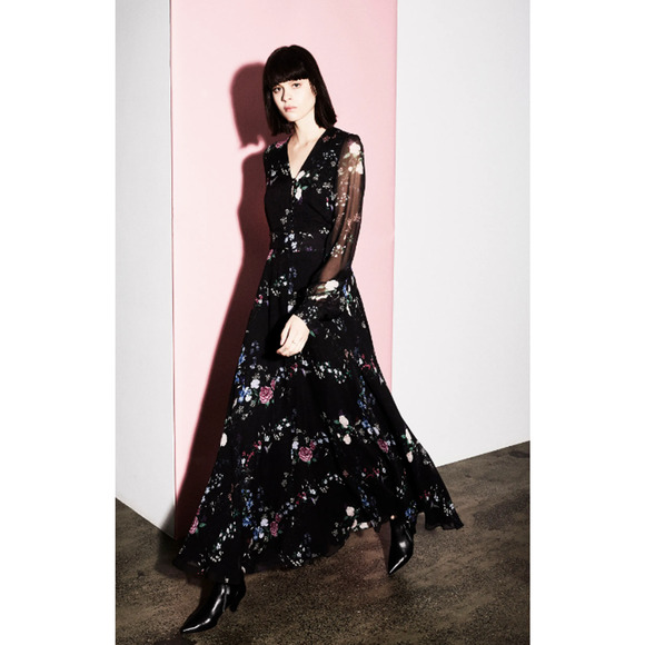 EQUIPMENT Tabitha Simmons Clemense Floral Print Silk Chiffon Maxi Dress Small - Picture 1 of 15